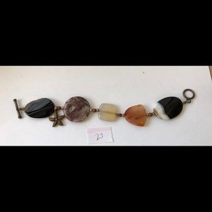 Segmented Bead Bracelet black  w starfish (23)